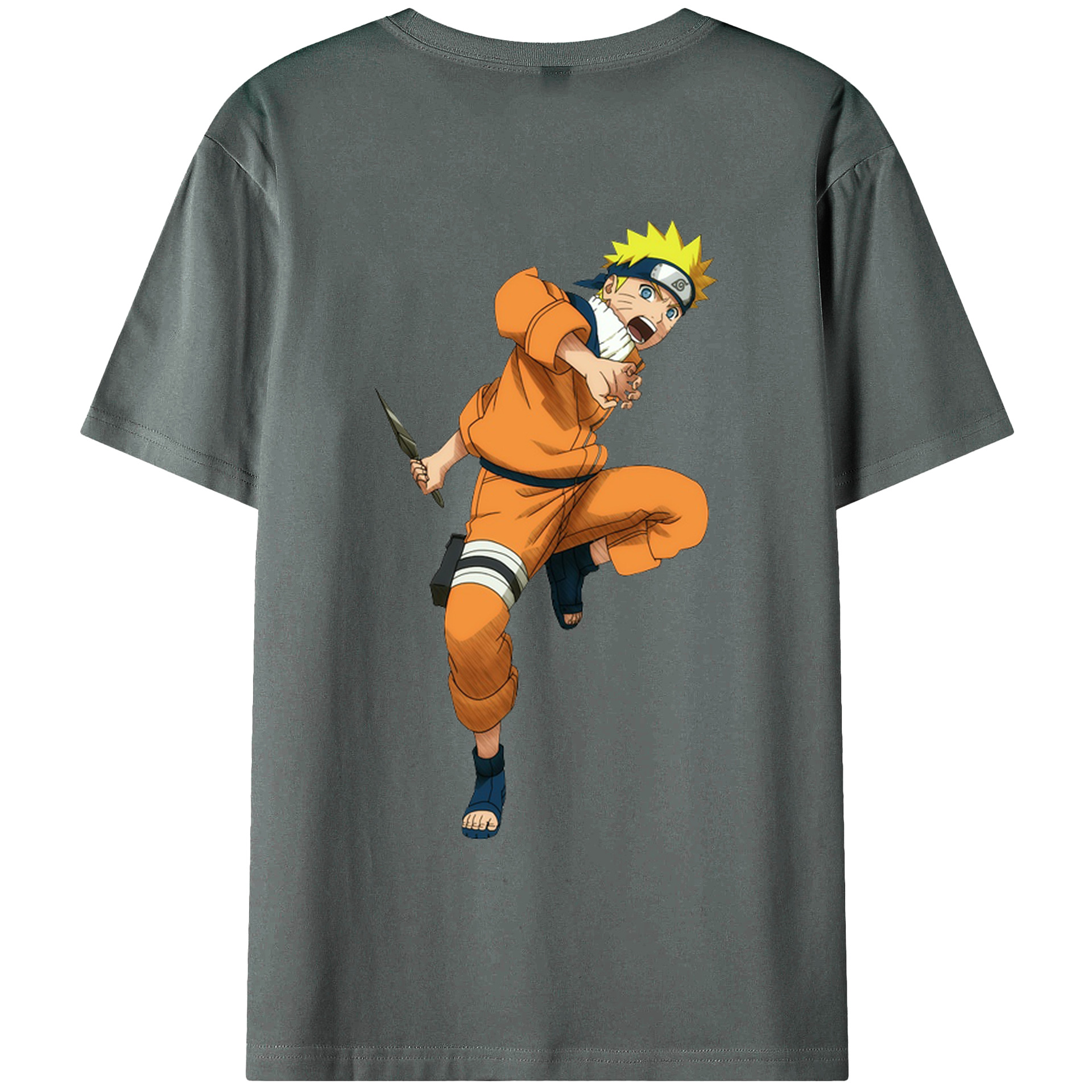 （画像用） NARUTO -ナルト- うずまき ナルト Uzumaki Naruto 綿100％ メンズ半袖Tシャツ（バックプリント） 通気性